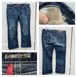 BKE Stella stretch thick stitch denim jean capri capris women's 31 inseam is‎ 25